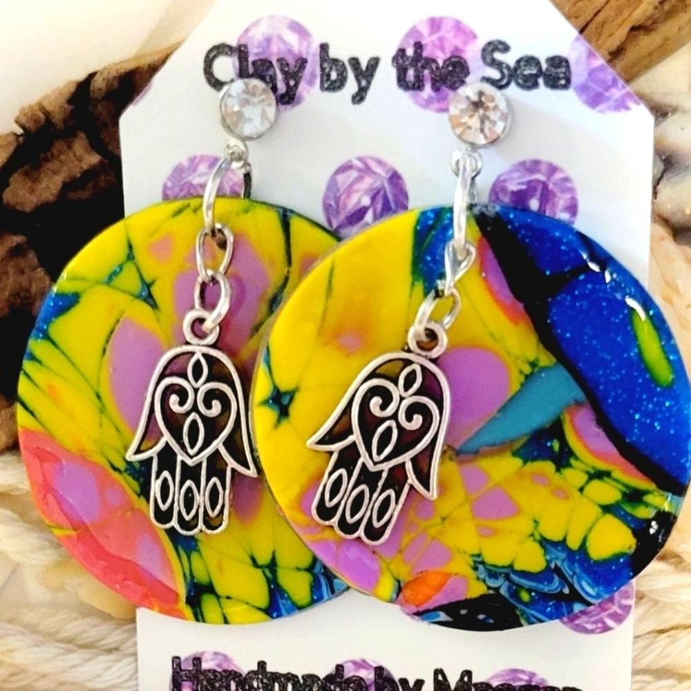 Tiedye Polymer Clay Earrings